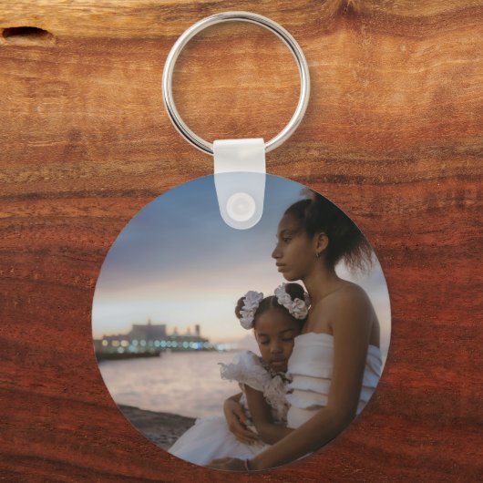 2枚の写真パーソナライズされた両面 キーホルダー (裏面)