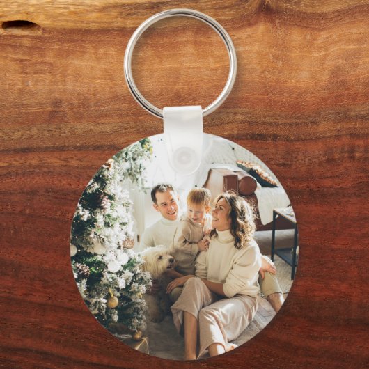 2枚の写真パーソナライズされた両面 キーホルダー (正面)