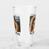2枚の写真パーソナライズされた16oz Pint Glass タンブラーグラス (左)