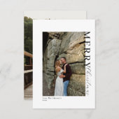 2枚の写真ミニマルクリスマスカード 出欠カード (正面/裏面)