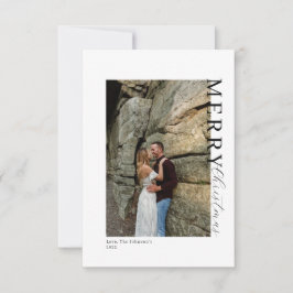 2枚の写真ミニマルクリスマスカード 出欠カード