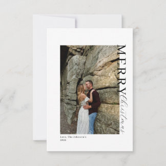 2枚の写真ミニマルクリスマスカード 出欠カード