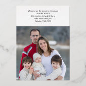 2枚の写真メリーベビー誕生金ゴールド 箔シーズンカード (裏面)