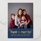 2枚の写真メリー新生児金ゴールド 箔シーズンカード (正面)