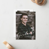 2枚の写真モダンの卒業発表の予算を設定 ノートカード (正面/裏面インサイチュ)