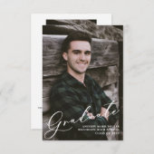 2枚の写真モダンの卒業発表の予算を設定 ノートカード (正面/裏面)