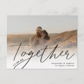 2枚の写真モダンを一緒にスクリプトで日付を保存 ポストカード (正面)