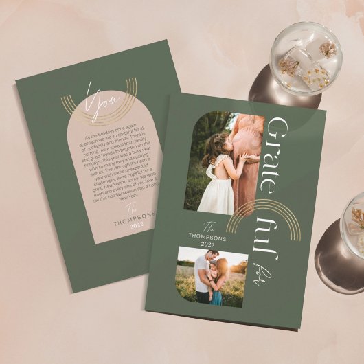 2枚の写真モダンを幾何学的にアーチ シーズンカード