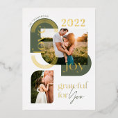 2枚の写真モダンを幾何学的にアーチ 箔シーズンカード (正面)