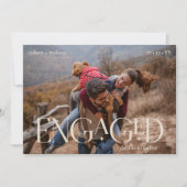 2枚の写真モダン婚約編集可能カラーオーバーレイ 案内状 (正面)