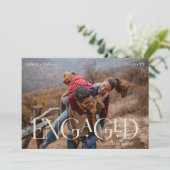 2枚の写真モダン婚約編集可能カラーオーバーレイ 案内状 (スタンド正面)