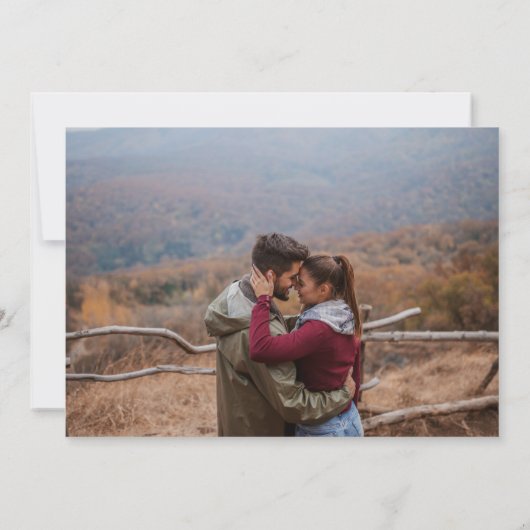 2枚の写真モダン婚約編集可能カラーオーバーレイ 案内状 (裏面)