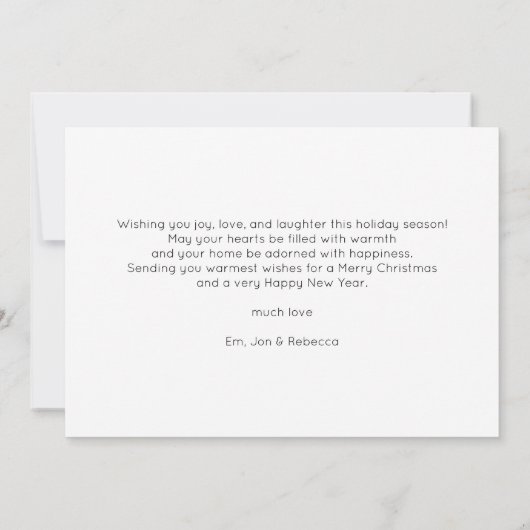 2枚の写真モダン手書きスクリプトメリークリスマス シーズンカード (裏面)