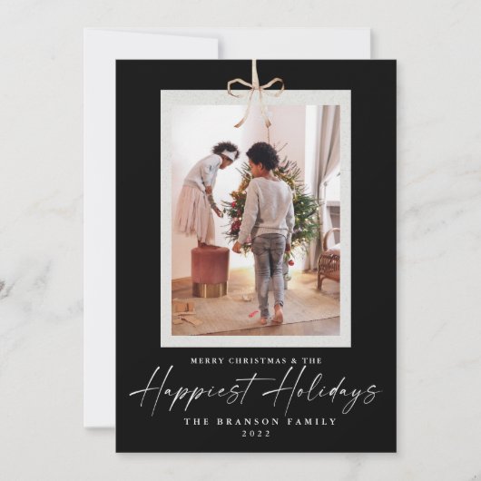 2枚の写真ユニークで最も幸せなクリスマス シーズンカード (正面)