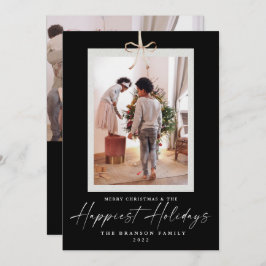 2枚の写真ユニークで最も幸せなクリスマス シーズンカード