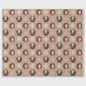 2枚の写真ユニークホワイトスノーフレーククリスマス ラッピングペーパー (フラット)