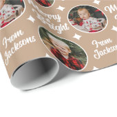 2枚の写真ヴィンテージホワイトクリスマスメリー&ブライト ラッピングペーパー (ロールコーナー)