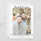 2枚の写真付きゲイの結婚式メッセージ サンキューカード (正面)