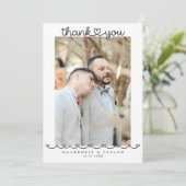2枚の写真付きゲイの結婚式メッセージ サンキューカード (スタンド正面)