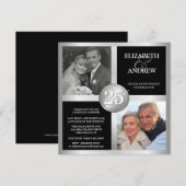 2枚の写真付き25周年パーティ招待状 招待状 (正面/裏面)