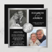 2枚の写真付き25周年招待状 招待状 (正面/裏面)