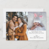 2枚の写真信じ赤雪片クリスマスカード (裏面)