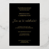 2枚の写真兄弟姉妹2枚の黒でダブル卒業 箔招待状 (裏面)