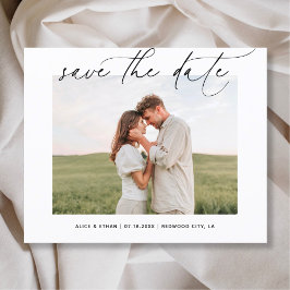 2枚の写真入りシンプルウェディングSave the Date