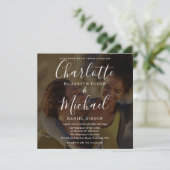 2枚の写真入り 高級感あるサイン Wedding+Invitation 招待状 (スタンド正面)