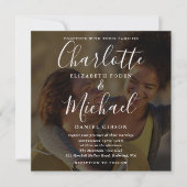 2枚の写真入り 高級感あるサイン Wedding+Invitation 招待状 (正面)