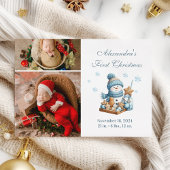 2枚の写真初めてのクリスマスの誕生発表 シーズンカード