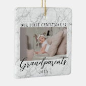 2枚の写真初めてのクリスマスを祖父母としてかわいい セラミックオーナメント (右)
