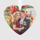 2枚の写真名と年ハート オーナメント (正面)