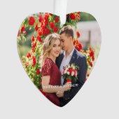 2枚の写真名と年ハート オーナメント (正面)