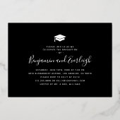 2枚の写真実在卒業金箔招待状 箔招待状 (裏面)