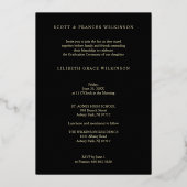 2枚の写真実在卒業金箔Then & Now 箔招待状 (裏面)