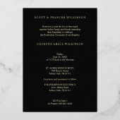 2枚の写真実在卒業金箔Then & Now 箔招待状 (裏面)