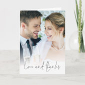 2枚の写真感謝してい結婚Love's Buted Thank You カード (正面)