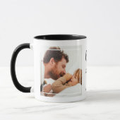 2枚の写真最高のパパの名前 マグカップ (左)