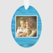 2枚の写真水背景オーバルクリスマス オーナメント (裏面)