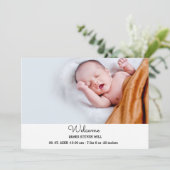 2枚の写真生まれたばかりの歓迎の誕生のお知らせ 案内状 (スタンド正面)
