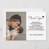 2枚の写真生まれたばかりの歓迎の誕生のお知らせ 案内状 (裏面)