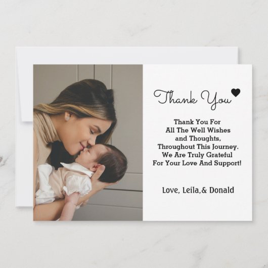 2枚の写真生まれたばかりの歓迎の誕生のお知らせ 案内状 (裏面)