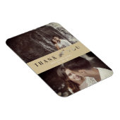 2枚の写真結婚のカップル金ゴールドカット紙効果 マグネット (右側)