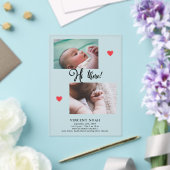 2枚の写真誕生発表曇りアクリルカード アクリル招待状 (インサイチュ (ウェディング))