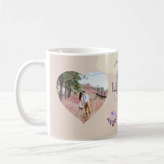 2枚の写真14日記念結婚アイボリーコーヒーマグ コーヒーマグカップ (左)