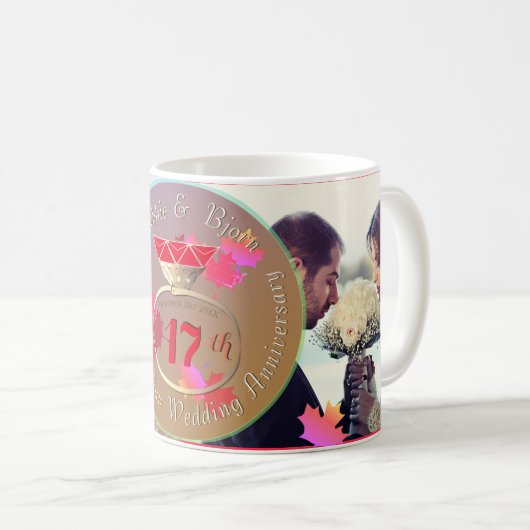 2枚の写真17結婚周年記念コーヒーマグ コーヒーマグカップ (正面右)