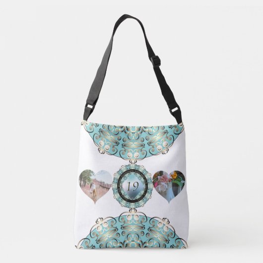 2枚の写真19結婚th Anniversaryハート・フレーム クロスボディバッグ (裏面)
