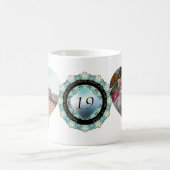 2枚の写真19結婚th Anniversaryハート・フレーム コーヒーマグカップ (中央)