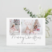 2枚の写真2026カレンダースクリプトメリークリスマス シーズンカード (スタンド正面)